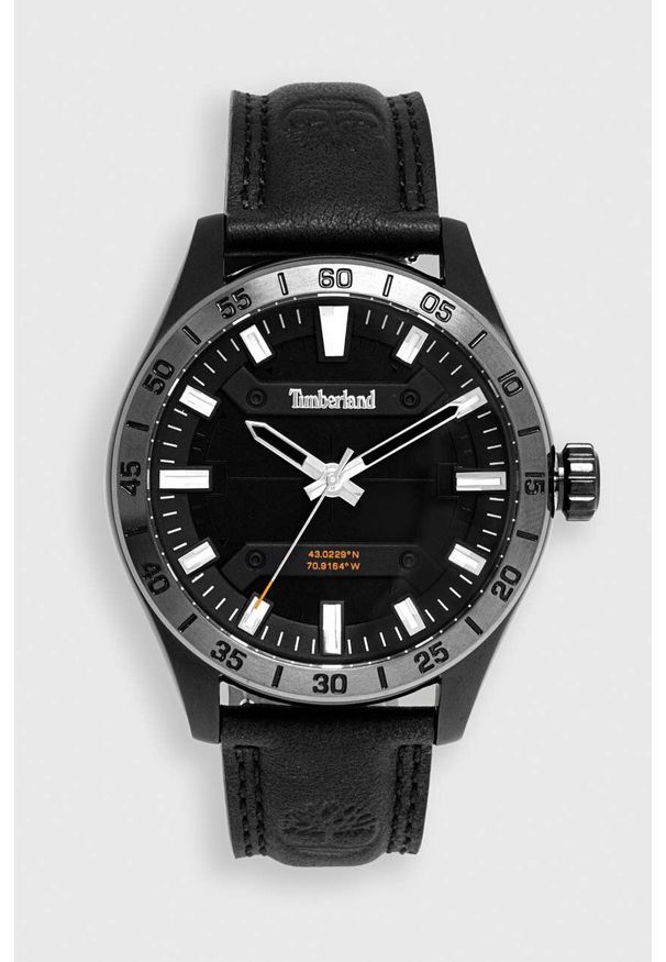 Timberland zegarek męski kolor czarny. Kolor: czarny. Materiał: skóra, materiał