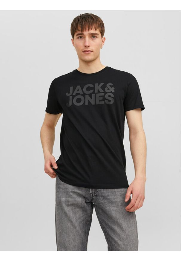 Jack & Jones - Jack&Jones T-Shirt Corp 12151955 Czarny Standard Fit. Kolor: czarny. Materiał: bawełna