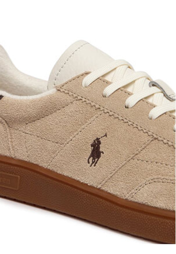 Polo Ralph Lauren Sneakersy 809P09753005 Beżowy. Kolor: beżowy. Materiał: zamsz, skóra