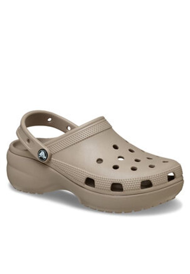 Crocs Klapki Classic Platform Clog 206750 Beżowy. Kolor: beżowy. Obcas: na platformie