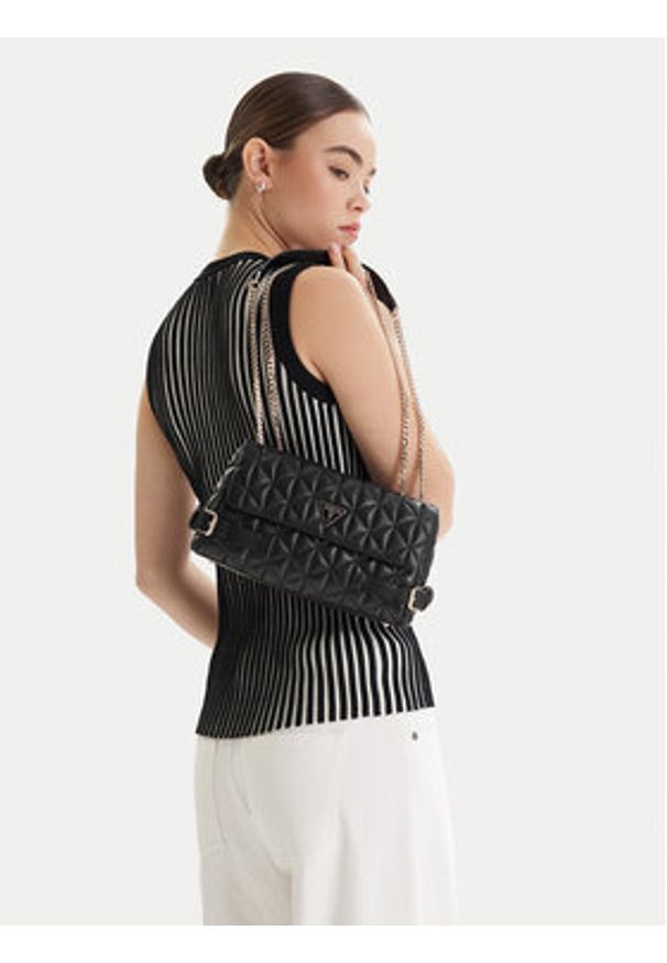 Guess Torebka Paisleigh HWQG98 83210 Czarny. Kolor: czarny. Materiał: skórzane