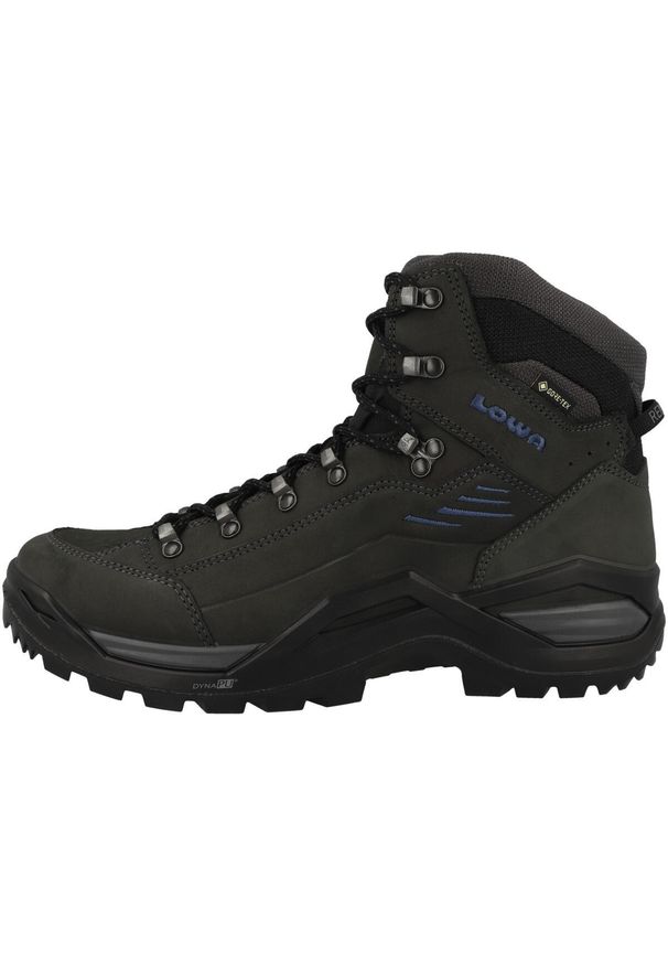 Buty trekkingowe męskie Lowa Renegade Evo Mid Gtx. Wysokość cholewki: za kostkę. Zapięcie: sznurówki. Kolor: zielony. Materiał: guma, skóra, syntetyk, materiał. Szerokość cholewki: normalna