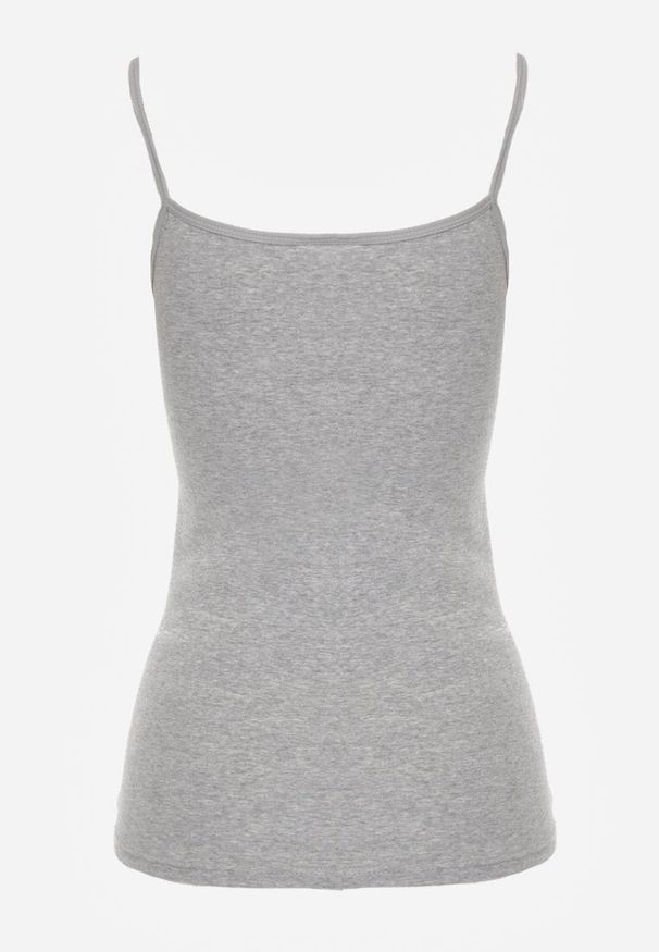 Renee - Ciemnoszary Bawełniany Top Bieliźniany z Koronką przy Dekolcie Berinda. Okazja: na co dzień. Kolor: szary. Materiał: bawełna, koronka. Wzór: koronka. Sezon: lato. Styl: casual