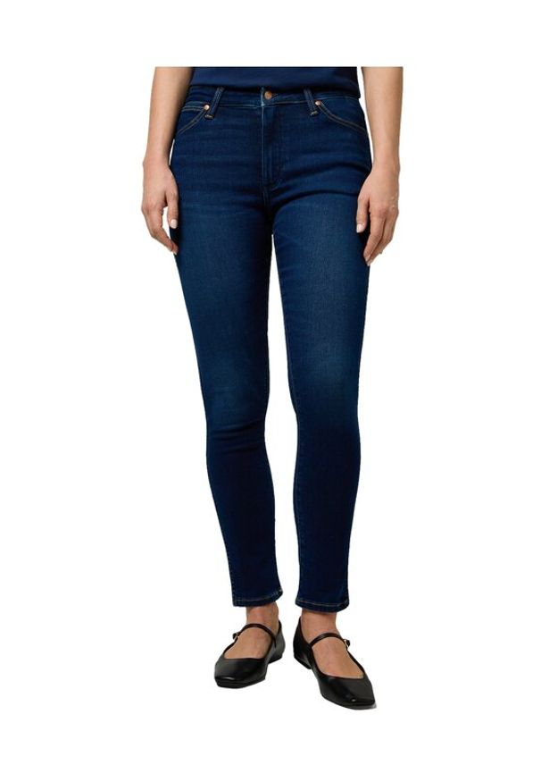 Wrangler Jeansy 112371151 Granatowy Slim Fit. Kolor: niebieski