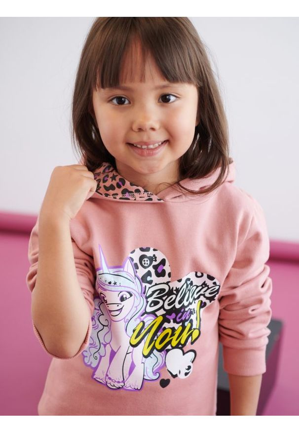 Sinsay - Bluza My Little Pony - różowy. Kolor: różowy. Materiał: dzianina, bawełna. Styl: klasyczny