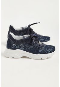 Sneakersy CESARE CASADEI. Materiał: materiał, skóra. Wzór: ażurowy #3