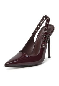 DeeZee Szpilki AL96229-1 Bordowy. Kolor: czerwony. Materiał: skóra. Obcas: na szpilce