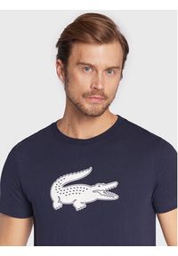 Lacoste T-Shirt TH2042 Granatowy Regular Fit. Kolor: niebieski. Materiał: syntetyk, bawełna