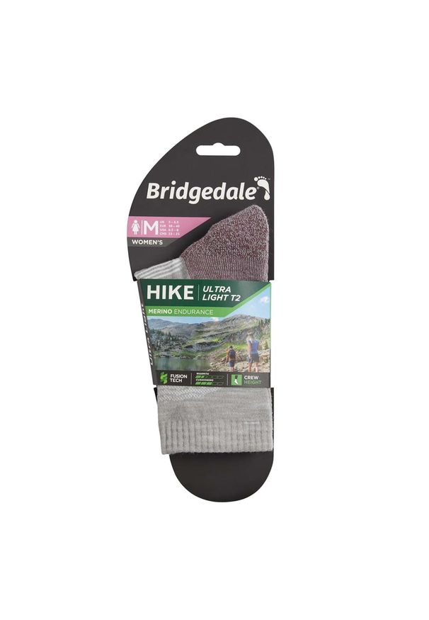BRIDGEDALE - Skarpety do trekkingu damskie Bridgedale HIKE UL END BO ORI LD. Kolor: szary. Sport: turystyka piesza