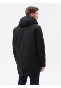 Ombre Clothing - Kurtka męska C534 - czarna - XXL. Kolor: czarny. Materiał: jeans, poliester. Sezon: jesień, zima #3