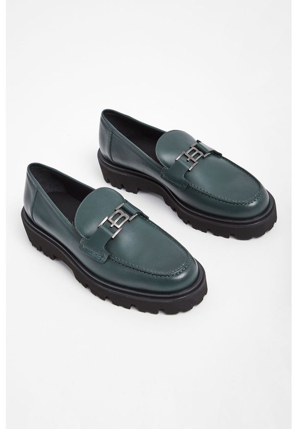 Baldinini - Półbuty męskie skórzane BALDININI. Zapięcie: klamry. Materiał: skóra. Wzór: aplikacja