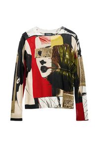 Desigual Sweter Collagelacro 25SWJF27 Kolorowy Regular Fit. Materiał: wiskoza. Wzór: kolorowy #4