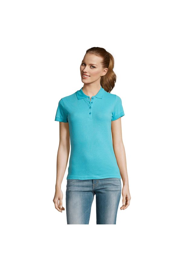 SOL'S - Damska Koszulka Polo Passion. Typ kołnierza: polo. Kolor: szary, fioletowy, niebieski, wielokolorowy