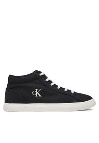 Calvin Klein Jeans Sneakersy Ess Vulc Mid Mg Canvas YM0YM01210 Czarny. Kolor: czarny. Materiał: materiał