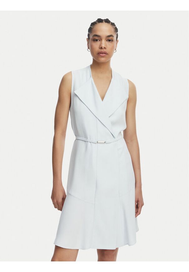 BOSS Sukienka codzienna Dimosa-Mini 50554224 Niebieski Regular Fit. Okazja: na co dzień. Kolor: niebieski. Materiał: wiskoza. Typ sukienki: proste. Styl: casual. Długość: mini