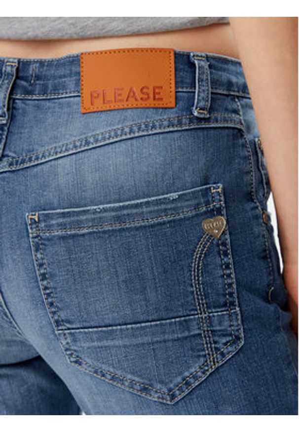 Please Jeansy P1YMBQ2W5L Granatowy Slim Fit. Kolor: niebieski
