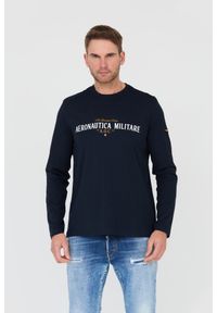 Aeronautica Militare - AERONAUTICA MILITARE Granatowy longsleeve A.O.C.. Kolor: niebieski. Długość rękawa: długi rękaw #1