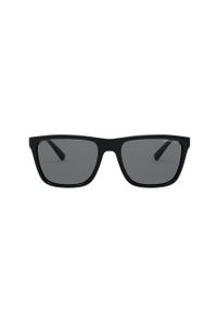 Armani Exchange Okulary przeciwsłoneczne męskie kolor czarny. Kształt: prostokątne. Kolor: czarny