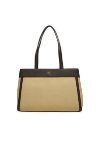 Calvin Klein Torebka Ck Canvas Medium Tote LV04F3503G Beżowy. Kolor: beżowy #1