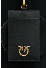 Pinko etui na karty skórzane kolor czarny. Kolor: czarny. Materiał: skóra #2