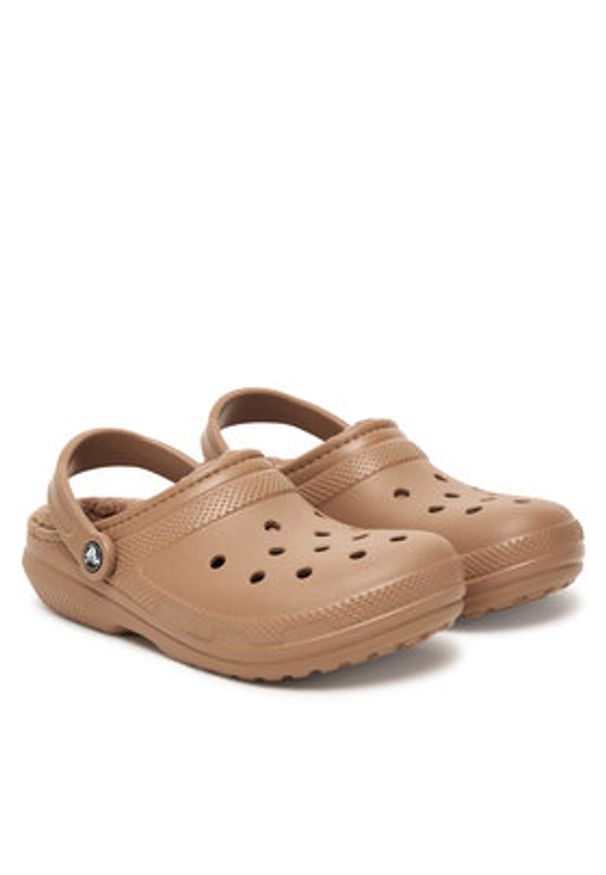 Crocs Klapki Classic Lined Clog 203591 Brązowy. Kolor: brązowy