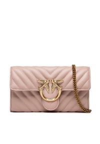 Pinko Torebka Love Wallet Chevron 3 Cl AI 22-23 PLTT 1P22UP A03Z Różowy. Kolor: różowy. Materiał: skórzane