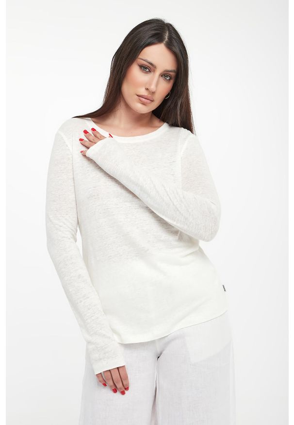 Ecoalf - Longsleeve damski lniany Cale ECOALF. Materiał: len. Długość rękawa: długi rękaw