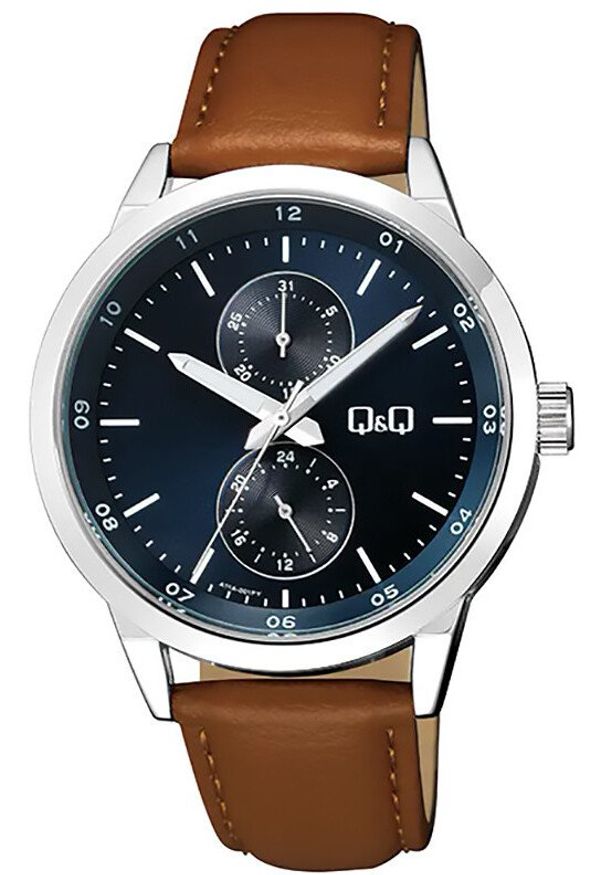 Zegarek męski QQ A11A-001P brązowy. Kolor: brązowy