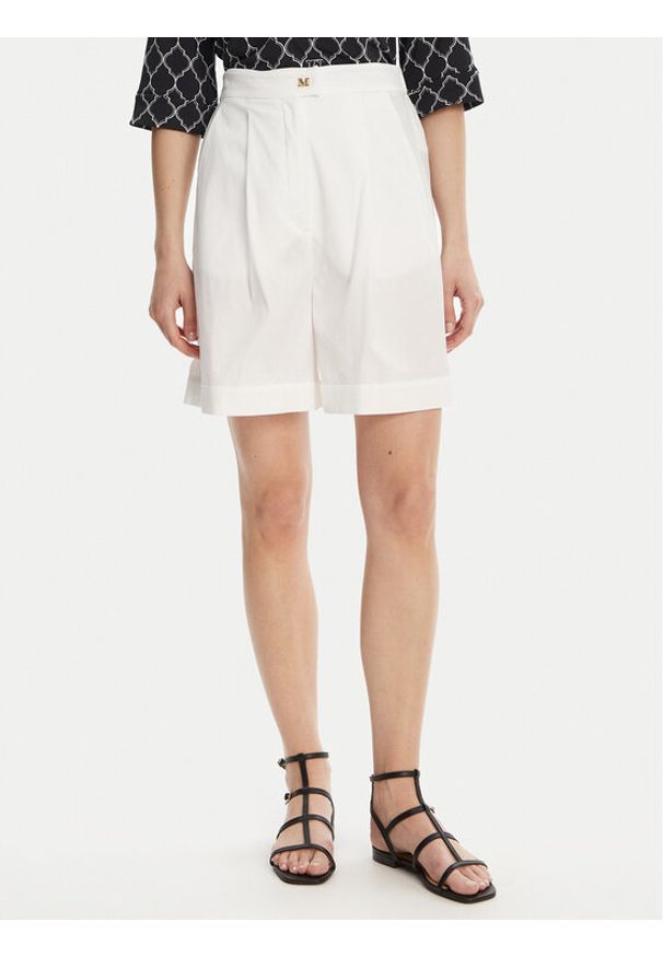Max Mara Beachwear Bermudy Sultano 2516141019 Biały Relaxed Fit. Kolor: biały. Materiał: bawełna