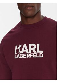 Karl Lagerfeld - KARL LAGERFELD Bluza 705091 554917 Bordowy Regular Fit. Typ kołnierza: dekolt w karo. Kolor: czerwony. Materiał: bawełna #5