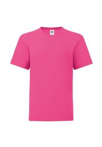 FRUIT OF THE LOOM - Koszulka Dziecięca Iconic 150 Plain T-shirt. Kolor: różowy
