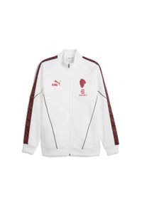 Puma - Męska kurtka AC Milan KING Anthem PUMA White For All Time Red. Kolor: biały, czerwony, wielokolorowy