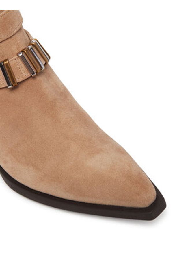 Pinko - PINKO Kowbojki Tex 13 SD0343 P002 Beżowy. Kolor: beżowy. Materiał: zamsz, skóra