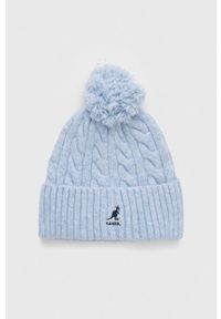 Kangol czapka z domieszką wełny kolor niebieski z grubej dzianiny. Kolor: niebieski. Materiał: wełna, dzianina #1