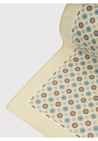 Pako Lorente - PAKO LORENTE - Beżowa poszetka w kolorowy mikrowzór. Kolor: beżowy. Materiał: poliester. Wzór: kolorowy #2