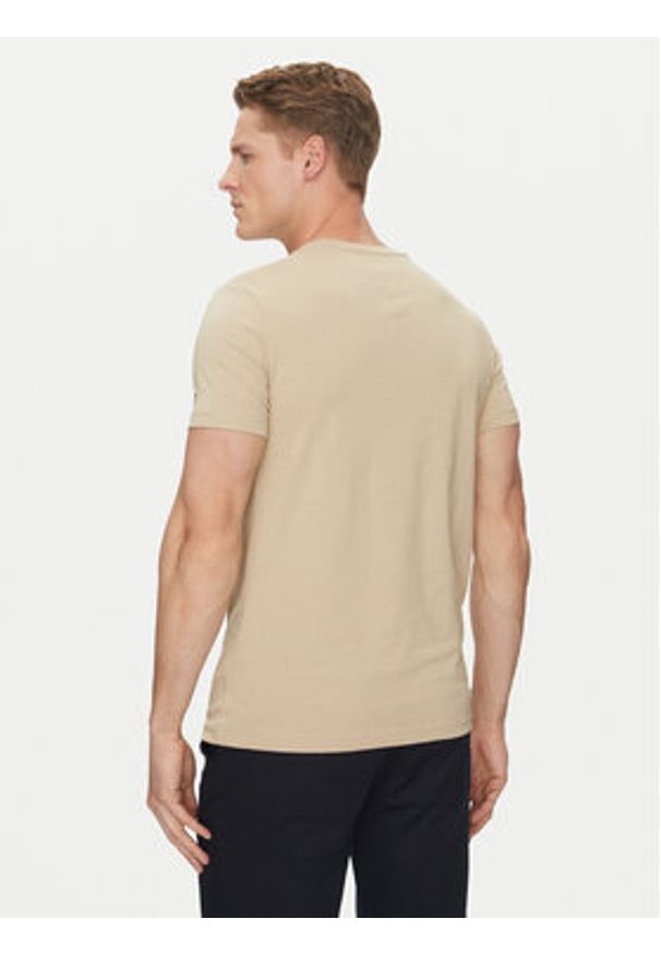 TOMMY HILFIGER - Tommy Hilfiger T-Shirt Logo MW0MW11797 Beżowy Regular Fit. Kolor: beżowy. Materiał: bawełna