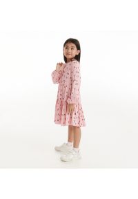 Reserved - Wiskozowa sukienka we wzory - Różowy. Kolor: różowy. Materiał: wiskoza