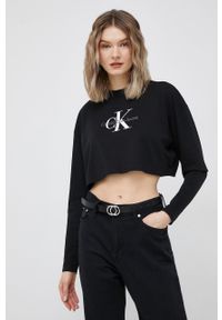 Calvin Klein Jeans longsleeve bawełniany kolor czarny. Kolor: czarny. Materiał: bawełna. Długość rękawa: długi rękaw. Wzór: nadruk #3