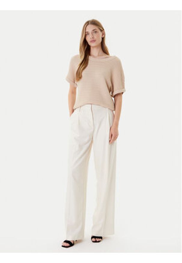 Morgan Sweter 252-MVIET Beżowy Relaxed Fit. Kolor: beżowy. Materiał: bawełna