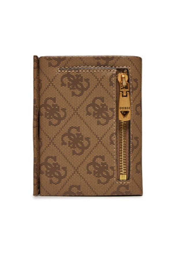 Guess Portfel SMMTLL LEA65 Beżowy. Kolor: beżowy. Materiał: skóra