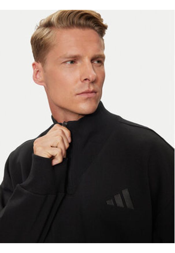 Adidas - adidas Bluza ALL SZN Fleece IX1250 Czarny Loose Fit. Kolor: czarny. Materiał: bawełna