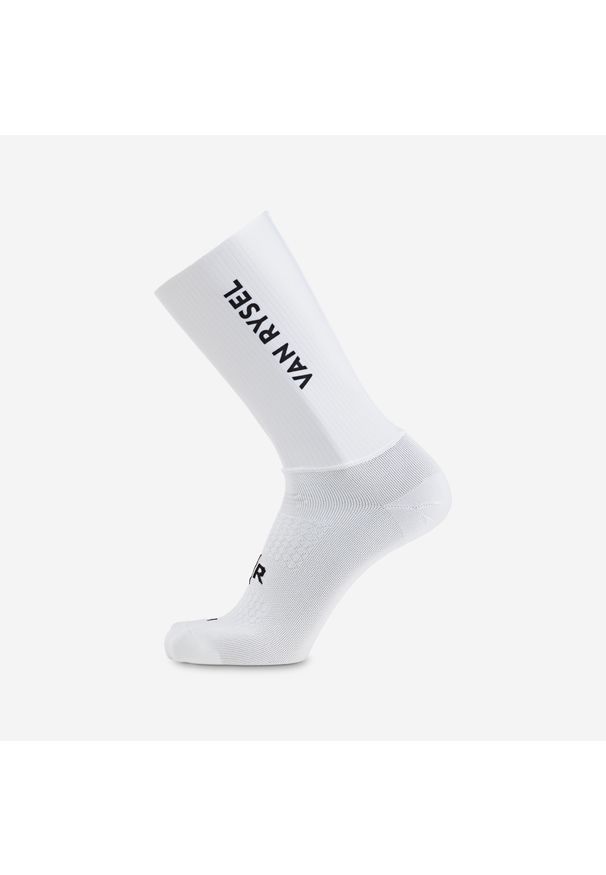 VAN RYSEL - Skarpetki rowerowe szosowe Van Rysel RCR R. Kolor: biały. Materiał: poliester, poliamid, elastan. Sport: kolarstwo