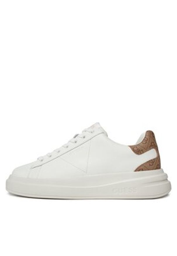 Guess Sneakersy Elba FMPVIB LEA12 Biały. Kolor: biały. Materiał: skóra