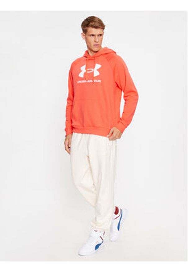 Under Armour Bluza Ua Rival Fleece Logo Hd 1379758 Czerwony Loose Fit. Kolor: czerwony. Materiał: bawełna