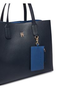 TOMMY HILFIGER - Tommy Hilfiger Torebka Th Icon Satchel AW0AW18723 Granatowy. Kolor: niebieski. Materiał: skórzane #4
