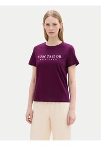 Tom Tailor T-Shirt 1043695 Fioletowy Regular Fit. Kolor: fioletowy. Materiał: bawełna