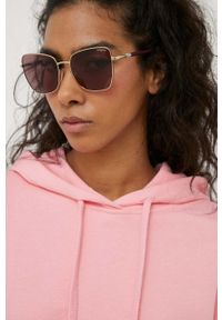 United Colors of Benetton bluza bawełniana damska kolor różowy z kapturem gładka. Typ kołnierza: kaptur. Kolor: różowy. Materiał: bawełna. Wzór: gładki #2