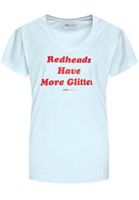 PLNY LALA T-Shirt Redheads PL-KO-CL-00202 Błękitny Classic Fit. Kolor: niebieski. Materiał: bawełna