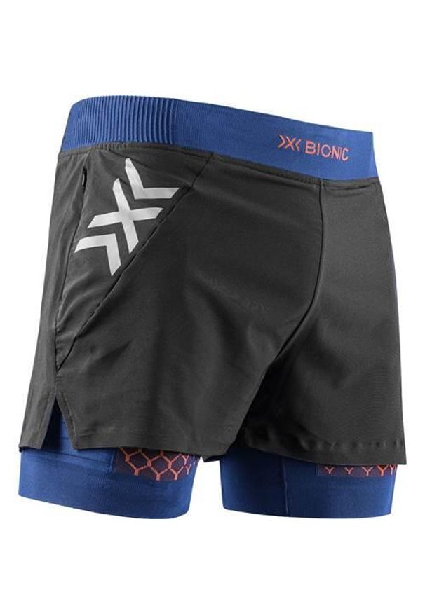Spodnie do biegania męskie X-Bionic Twyce Race 2in1. Kolor: czarny. Materiał: syntetyk, materiał