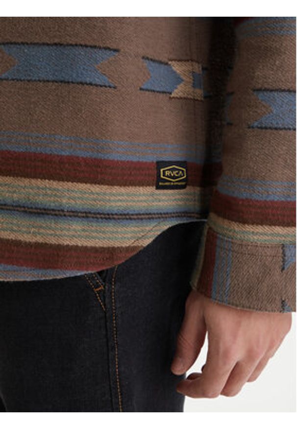 RVCA Koszula Dayshift 23A053505 Brązowy Regular Fit. Kolor: brązowy. Materiał: bawełna